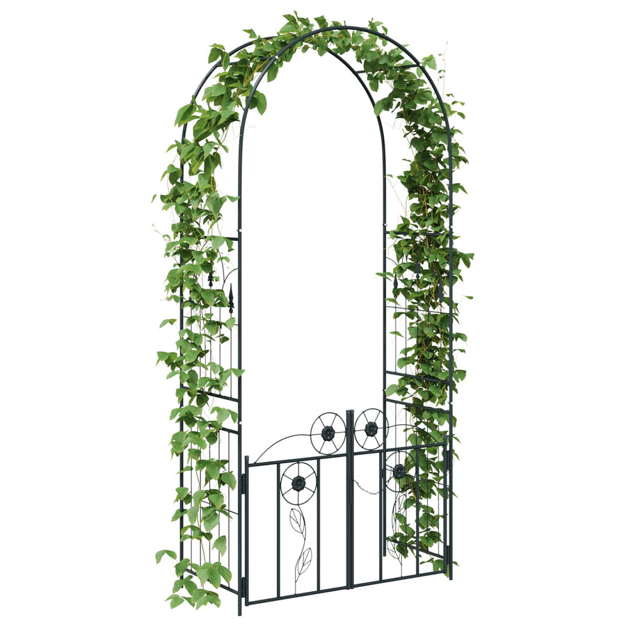 Tuin Boog Effen Zwart 102 x 50 x 218 cm