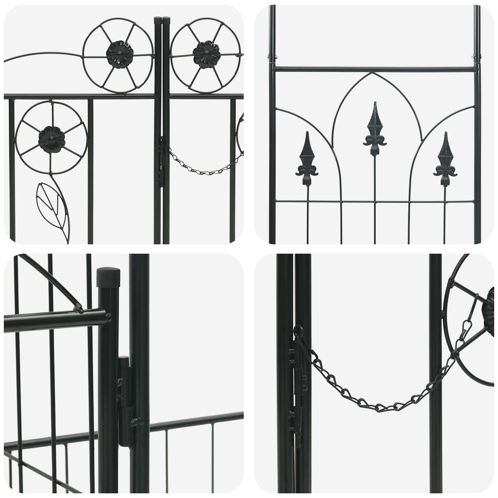 Tuin Boog Effen Zwart 203 x 50 x 218 cm