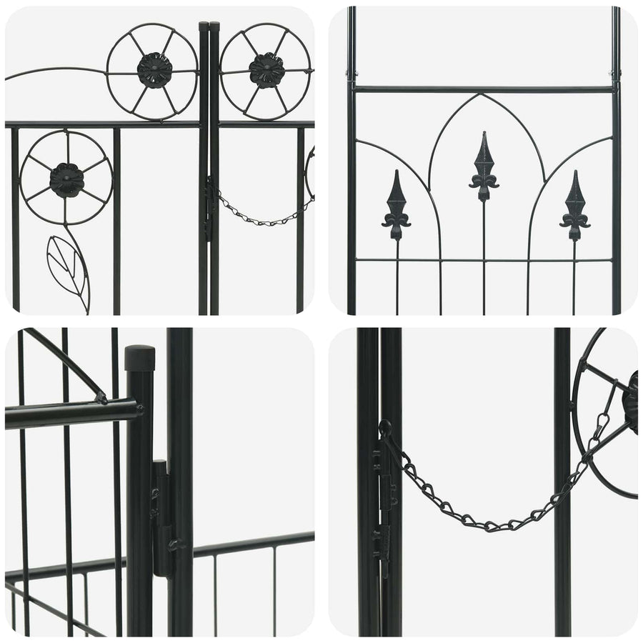 Tuin Boog Effen Zwart 203 x 50 x 218 cm
