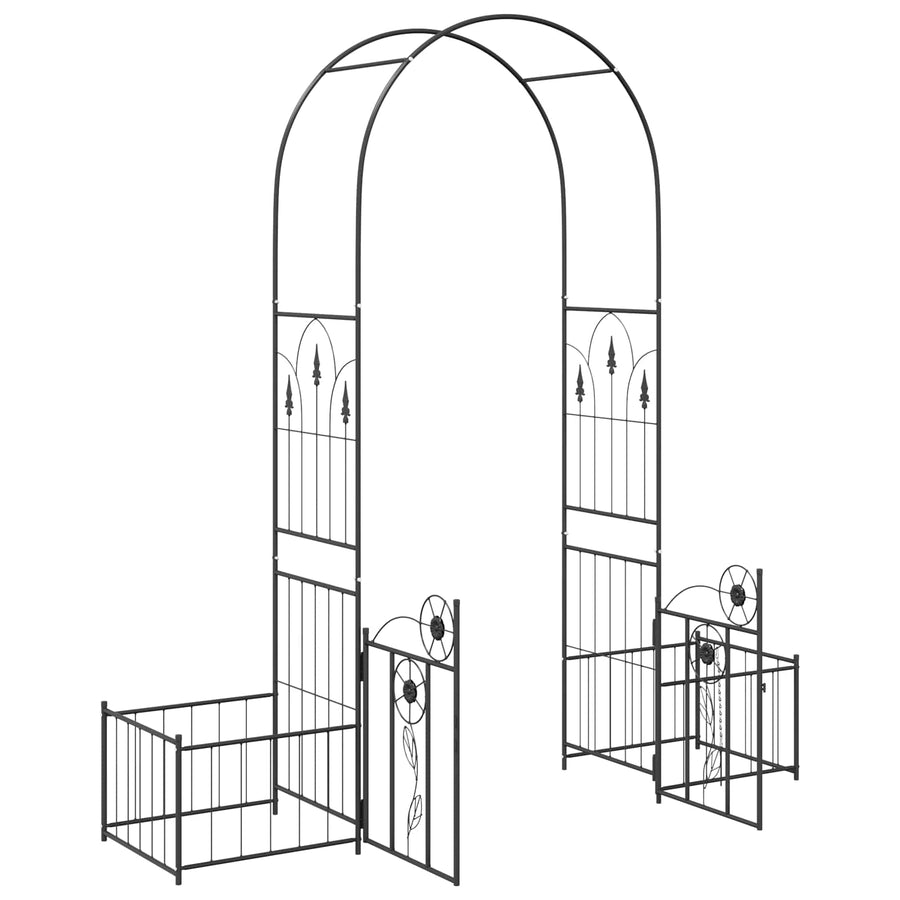 Tuin Boog Effen Zwart 203 x 50 x 218 cm
