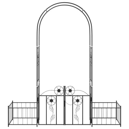 Tuin Boog Effen Zwart 203 x 50 x 218 cm