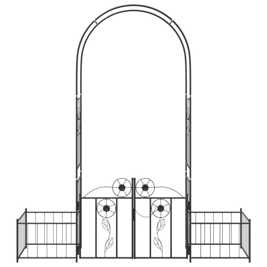 Tuin Boog Effen Zwart 203 x 50 x 218 cm
