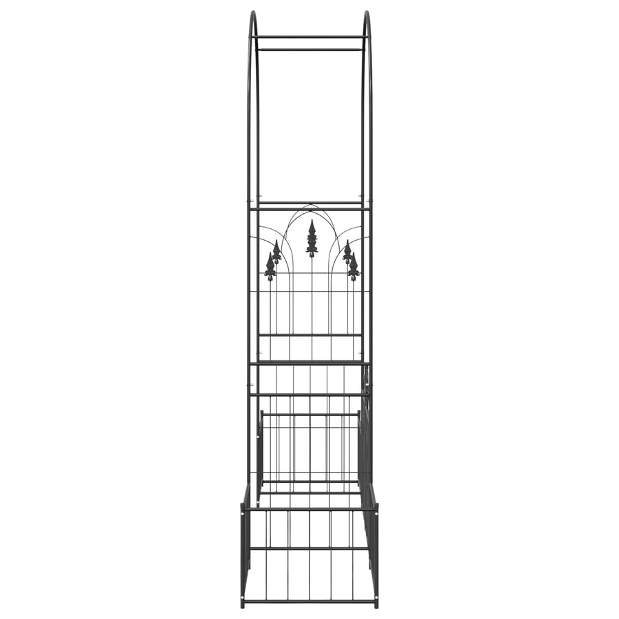 Tuin Boog Effen Zwart 203 x 50 x 218 cm