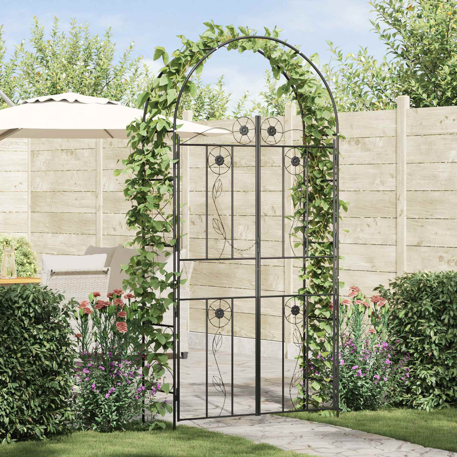 Tuin Boog Effen Zwart