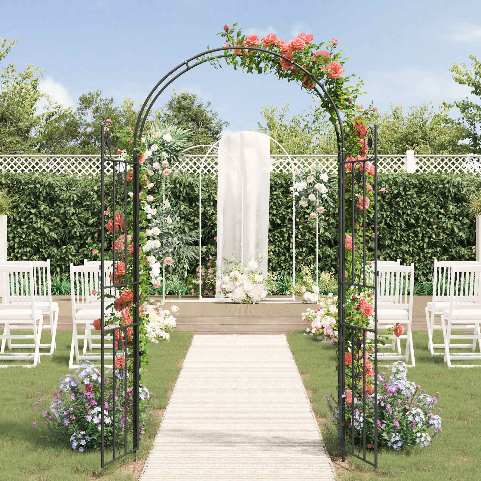 Tuin Boog Effen Zwart