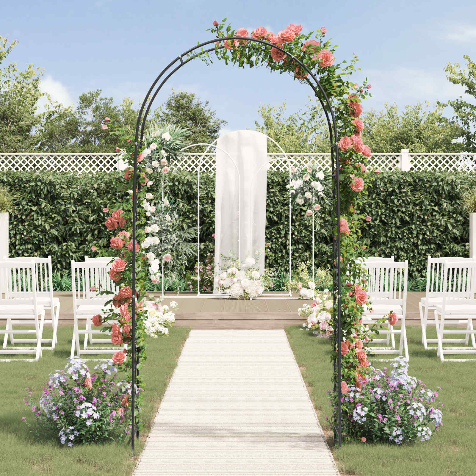 Tuin Boog Bloemen Zwart
