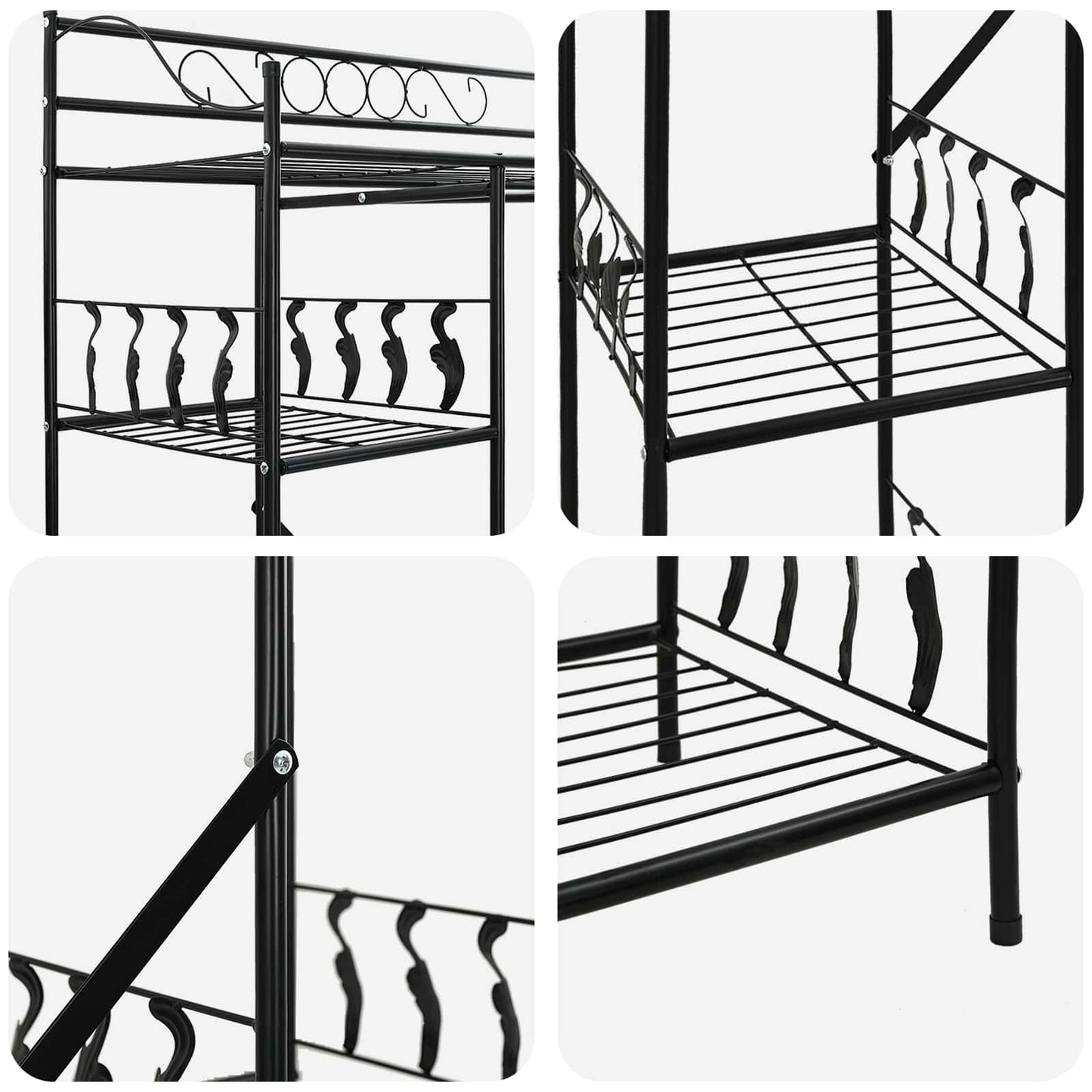 Open Kledingkast met plank Zwart 100 x 43 x 188 cm Staal
