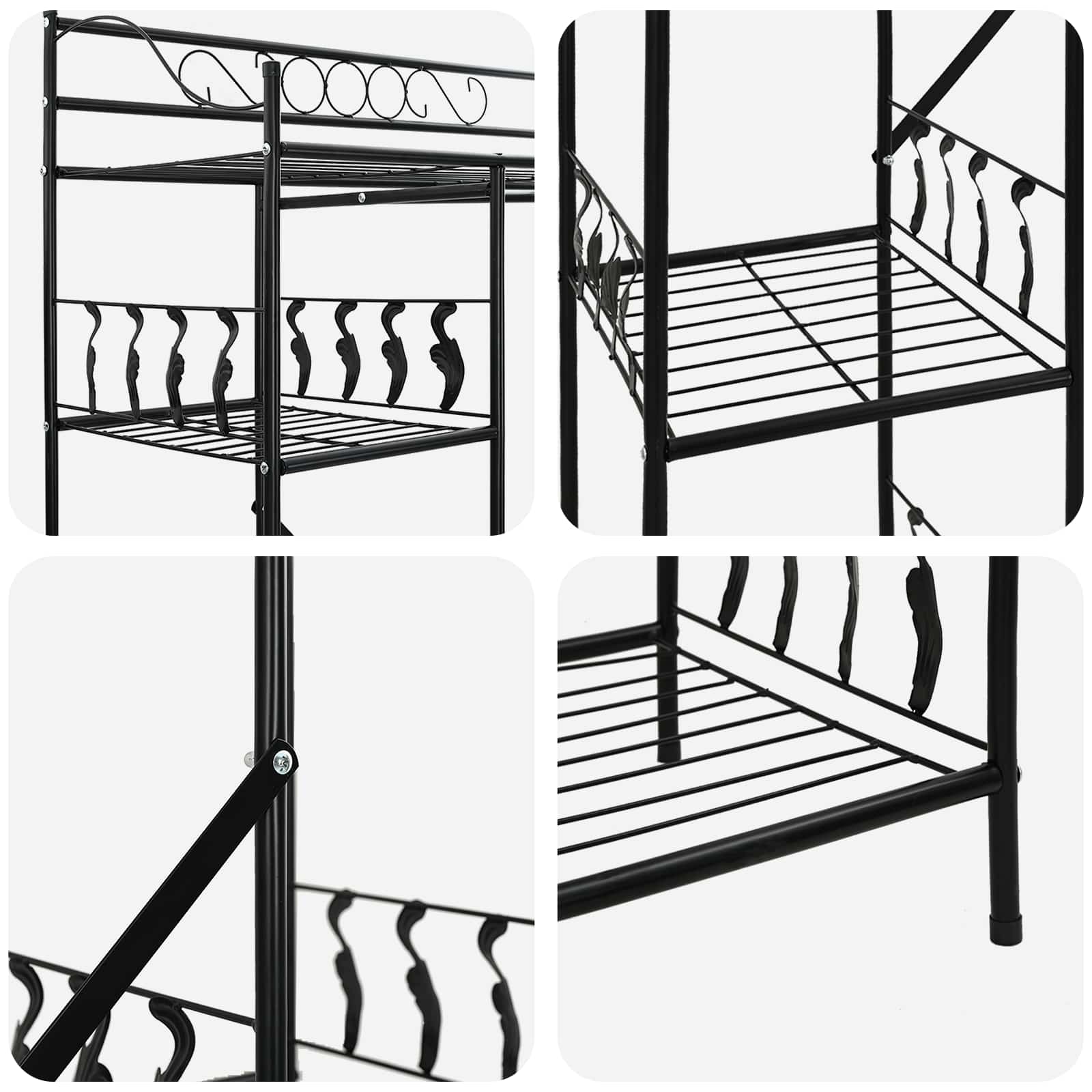 Open Kledingkast met plank Zwart 100 x 43 x 188 cm Staal