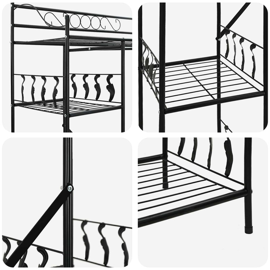 Open Kledingkast met plank Zwart 100 x 43 x 188 cm Staal