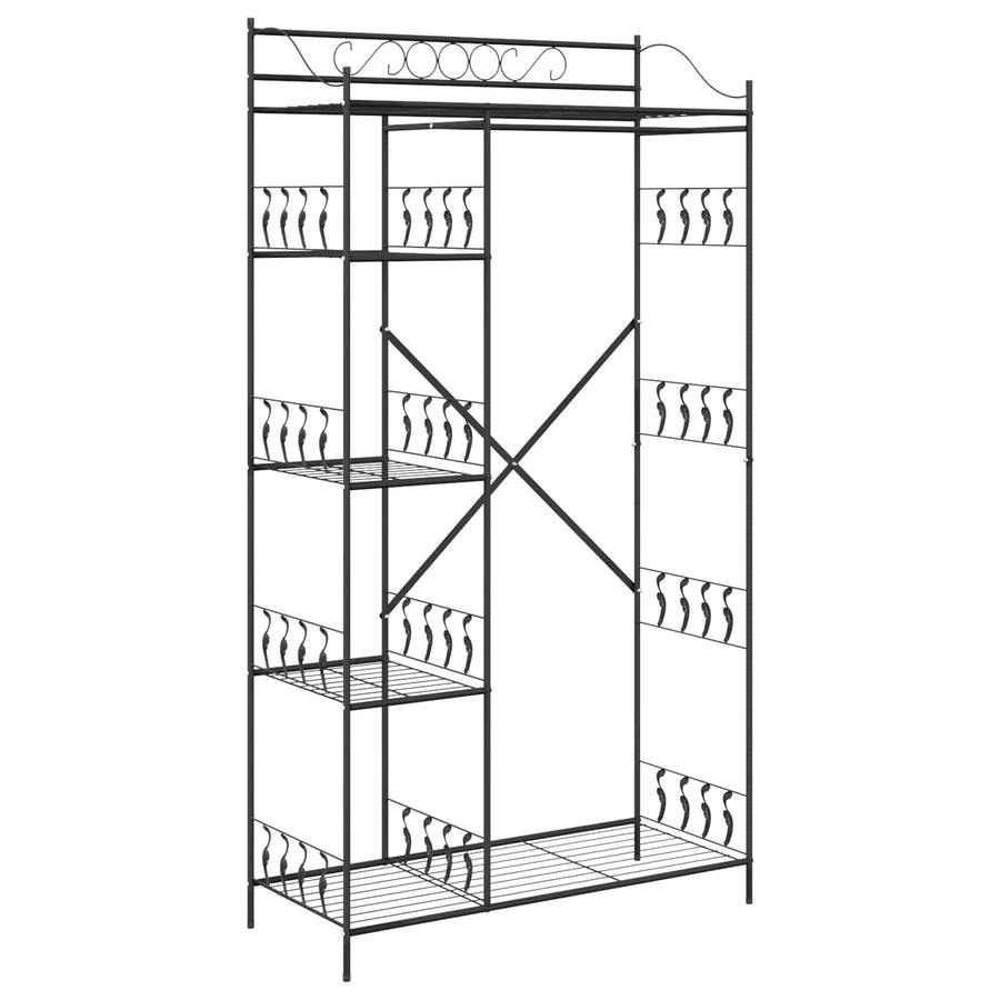 Open Kledingkast met plank Zwart 100 x 43 x 188 cm Staal