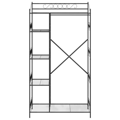 Open Kledingkast met plank Zwart 100 x 43 x 188 cm Staal