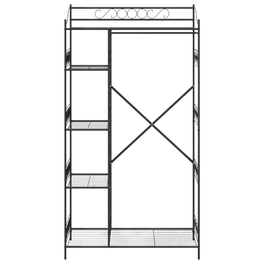 Open Kledingkast met plank Zwart 100 x 43 x 188 cm Staal