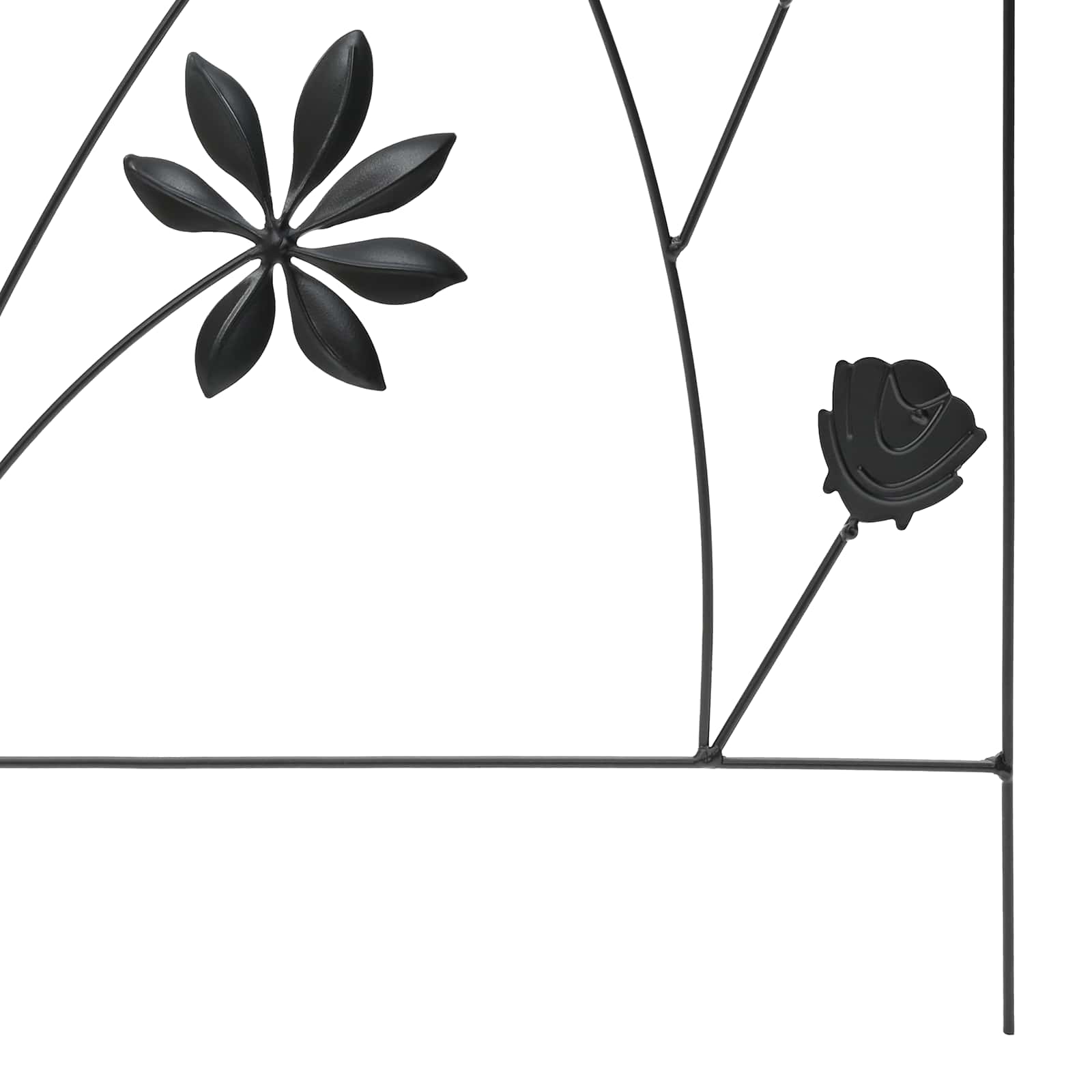 Tuinhek 3 pcs Zwart 112 x 40 cm Staal