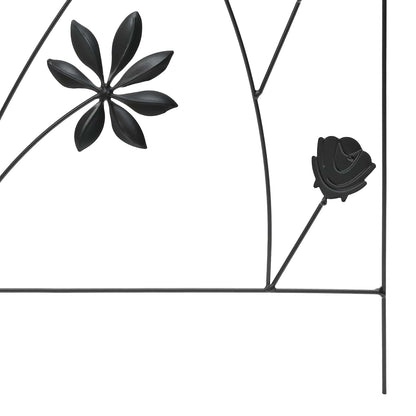 Tuinhek 3 pcs Zwart 112 x 40 cm Staal