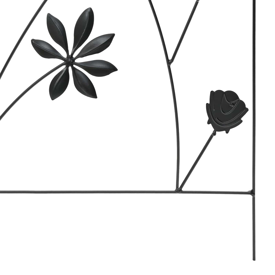 Tuinhek 3 pcs Zwart 112 x 40 cm Staal