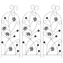 Tuinhek 3 pcs Zwart 112 x 40 cm Staal