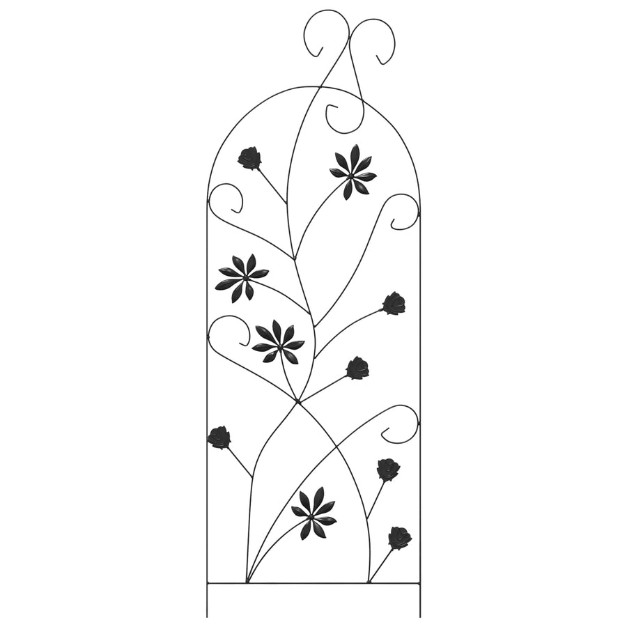 Tuinhek 3 pcs Zwart 112 x 40 cm Staal