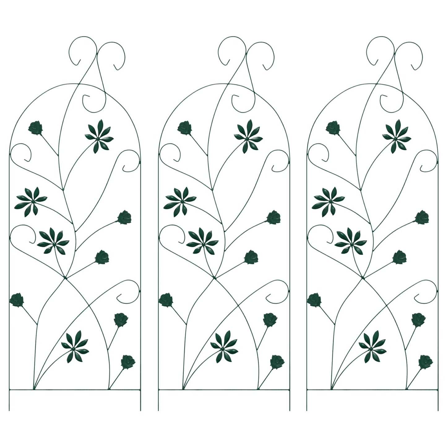 Tuinhek Latwerk 3 pcs Groen 112 x 40 cm Staal