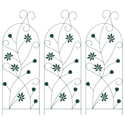 Tuinhek Latwerk 3 pcs Groen 112 x 40 cm Staal