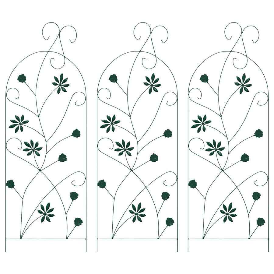 Tuinhek Latwerk 3 pcs Groen 112 x 40 cm Staal