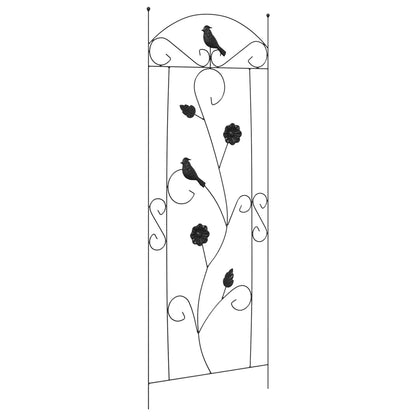 Tuinhek Latwerk 3 pcs Zwart 112 x 40 cm Staal