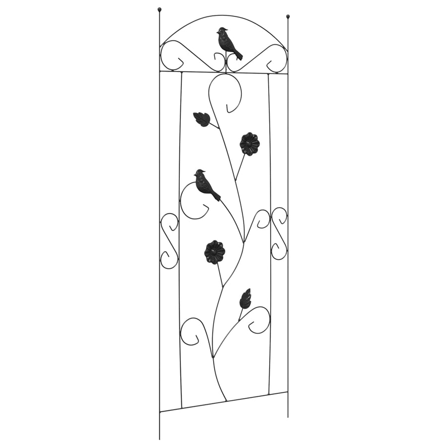 Tuinhek Latwerk 3 pcs Zwart 112 x 40 cm Staal