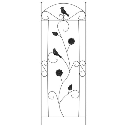 Tuinhek Latwerk 3 pcs Zwart 112 x 40 cm Staal