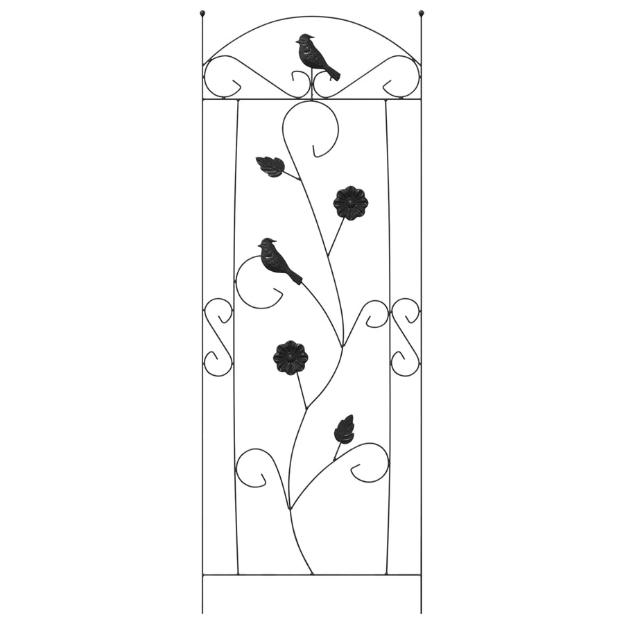 Tuinhek Latwerk 3 pcs Zwart 112 x 40 cm Staal