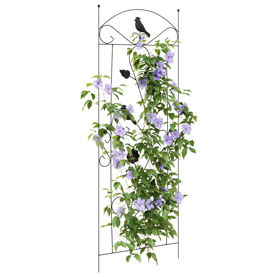 Tuinhek Latwerk 3 pcs Zwart 112 x 40 cm Staal