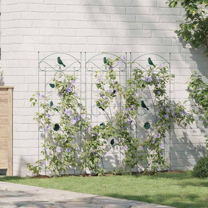 Tuinhek Latwerk 3 pcs Groen 112 x 40 cm Staal