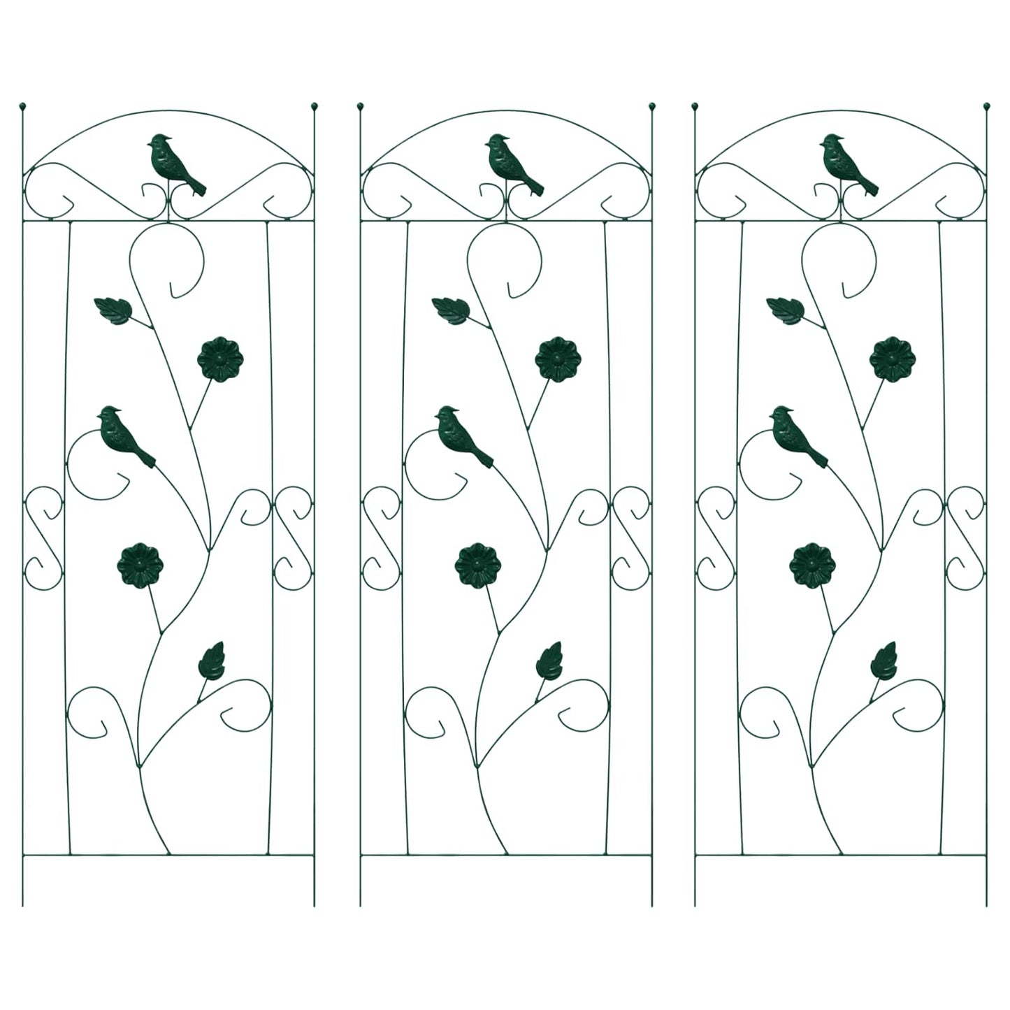 Tuinhek Latwerk 3 pcs Groen 112 x 40 cm Staal