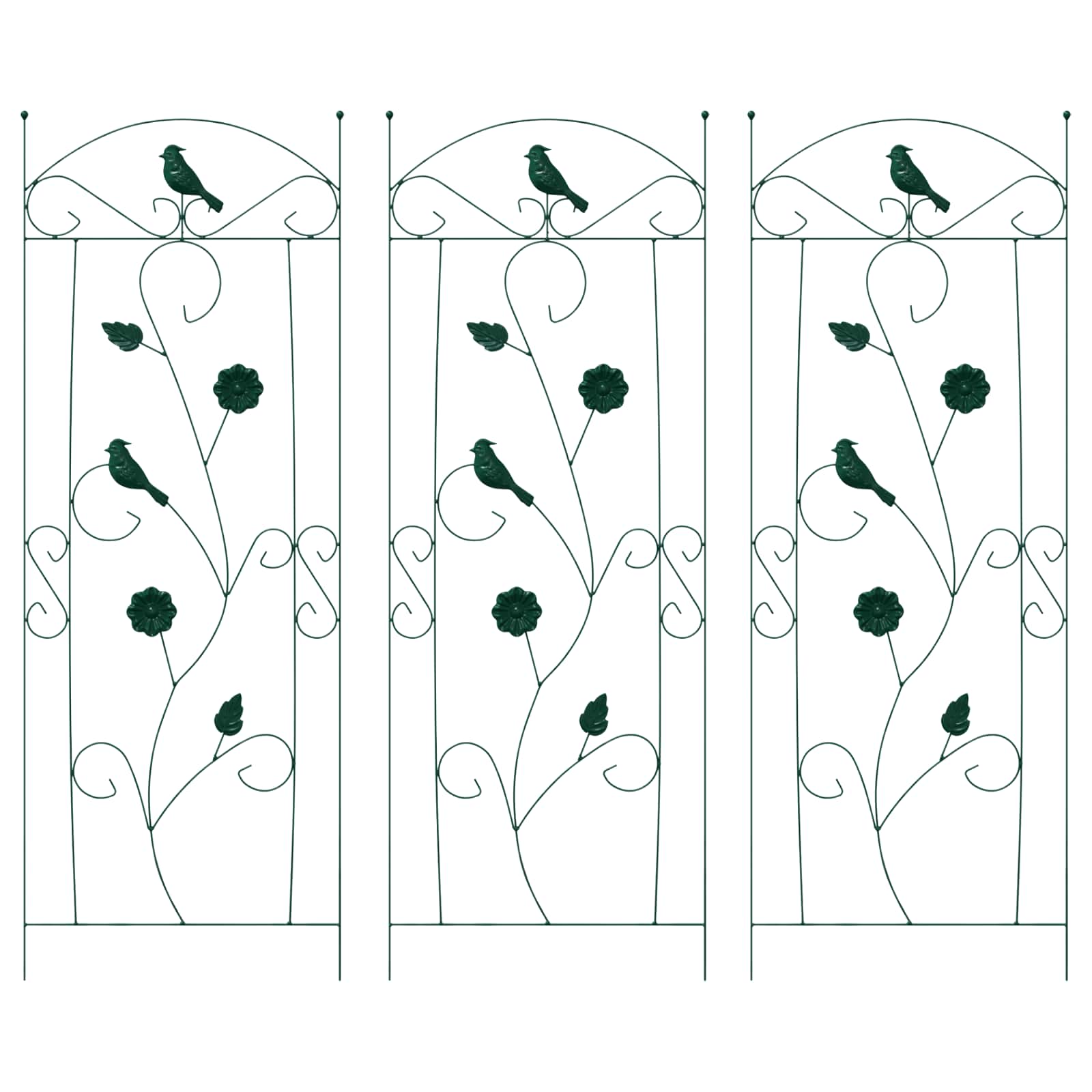 Tuinhek Latwerk 3 pcs Groen 112 x 40 cm Staal