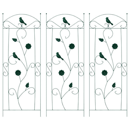 Tuinhek Latwerk 3 pcs Groen 112 x 40 cm Staal
