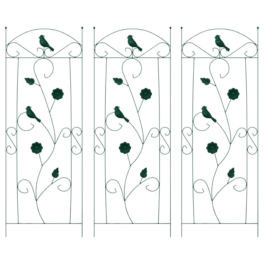 Tuinhek Latwerk 3 pcs Groen 112 x 40 cm Staal