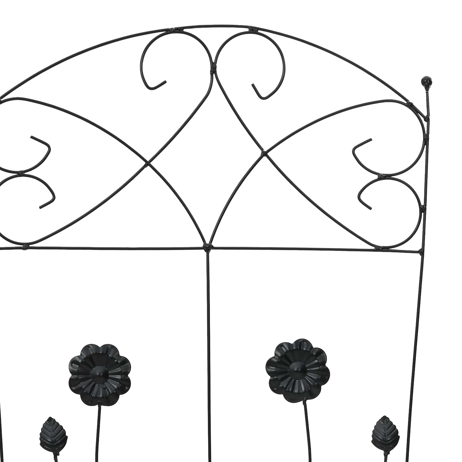 Tuinhek Latwerk 3 pcs Zwart 112 x 40 cm Staal
