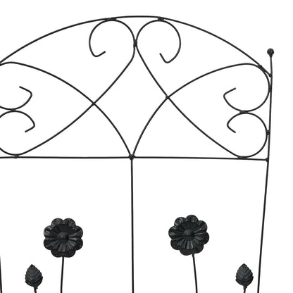 Tuinhek Latwerk 3 pcs Zwart 112 x 40 cm Staal
