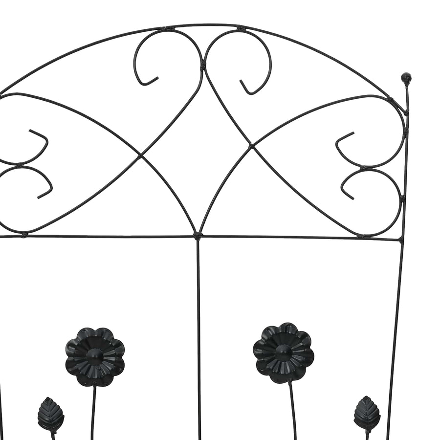 Tuinhek Latwerk 3 pcs Zwart 112 x 40 cm Staal
