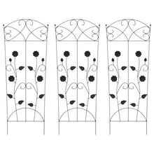 Tuinhek Latwerk 3 pcs Zwart 112 x 40 cm Staal
