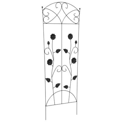 Tuinhek Latwerk 3 pcs Zwart 112 x 40 cm Staal