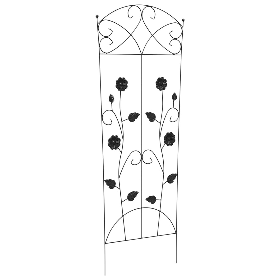 Tuinhek Latwerk 3 pcs Zwart 112 x 40 cm Staal
