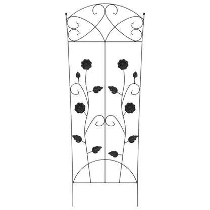 Tuinhek Latwerk 3 pcs Zwart 112 x 40 cm Staal