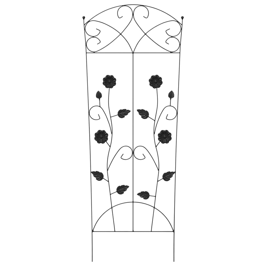 Tuinhek Latwerk 3 pcs Zwart 112 x 40 cm Staal