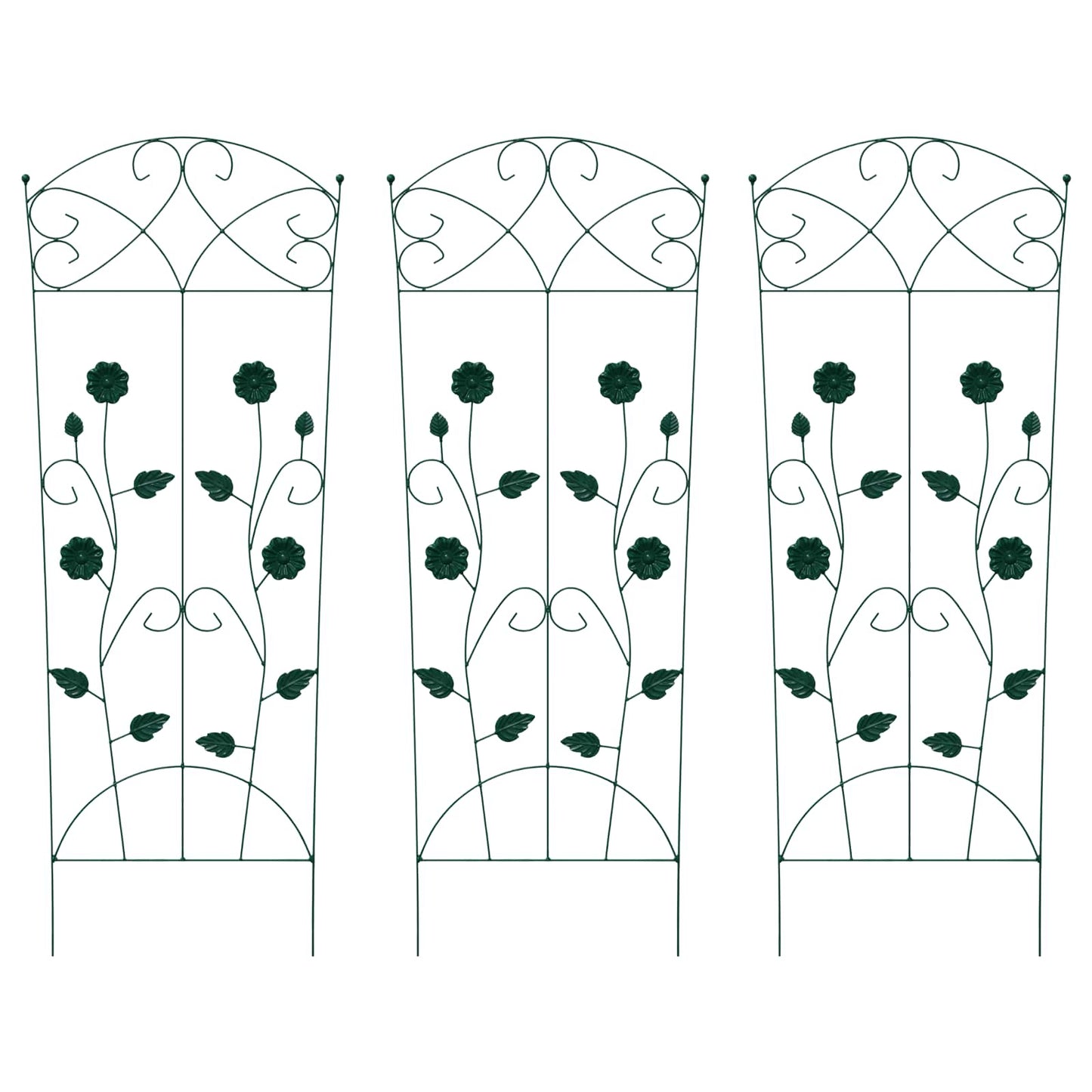 Tuinhek Latwerk 3 pcs Groen 112 x 40 cm Staal