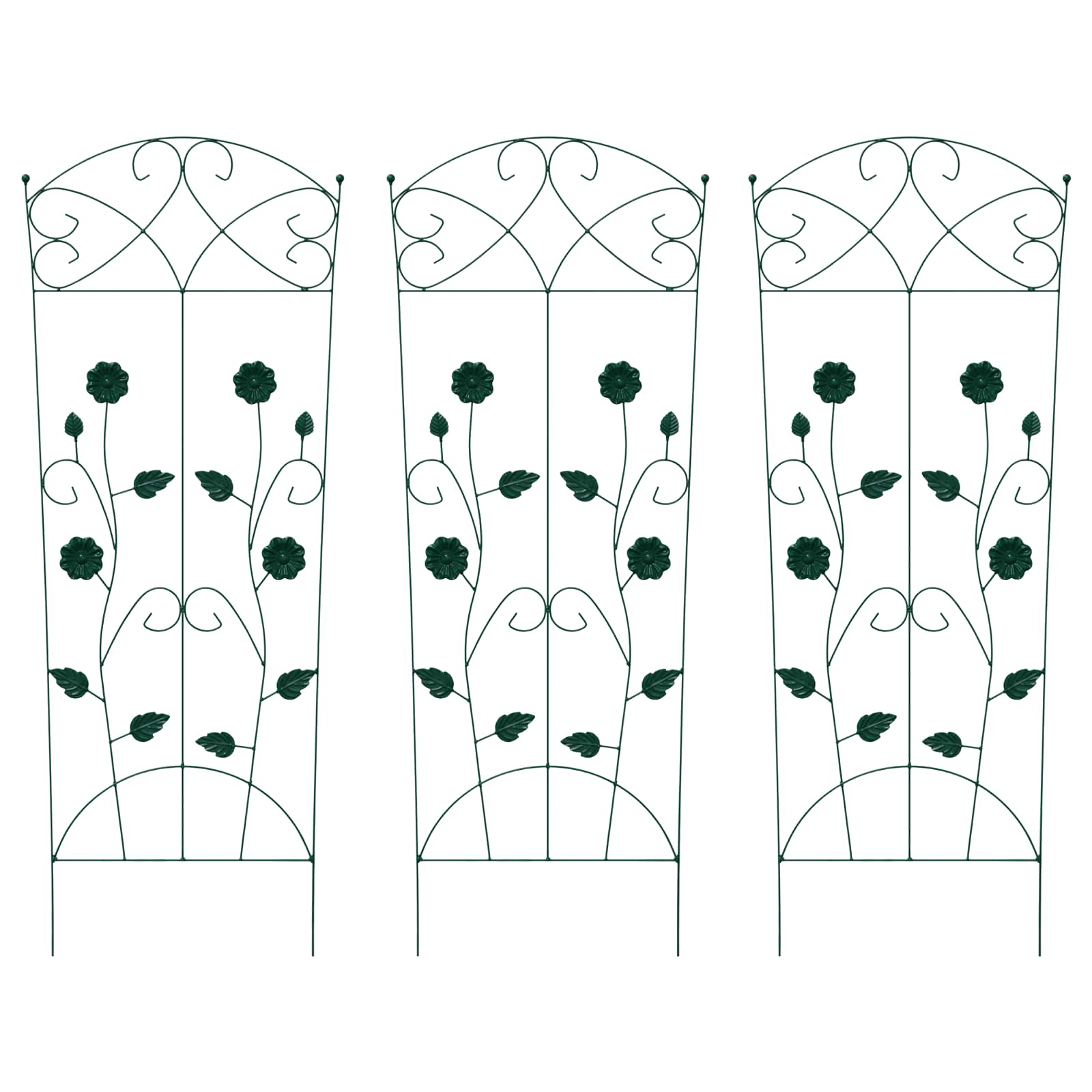 Tuinhek Latwerk 3 pcs Groen 112 x 40 cm Staal