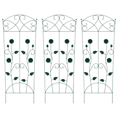 Tuinhek Latwerk 3 pcs Groen 112 x 40 cm Staal