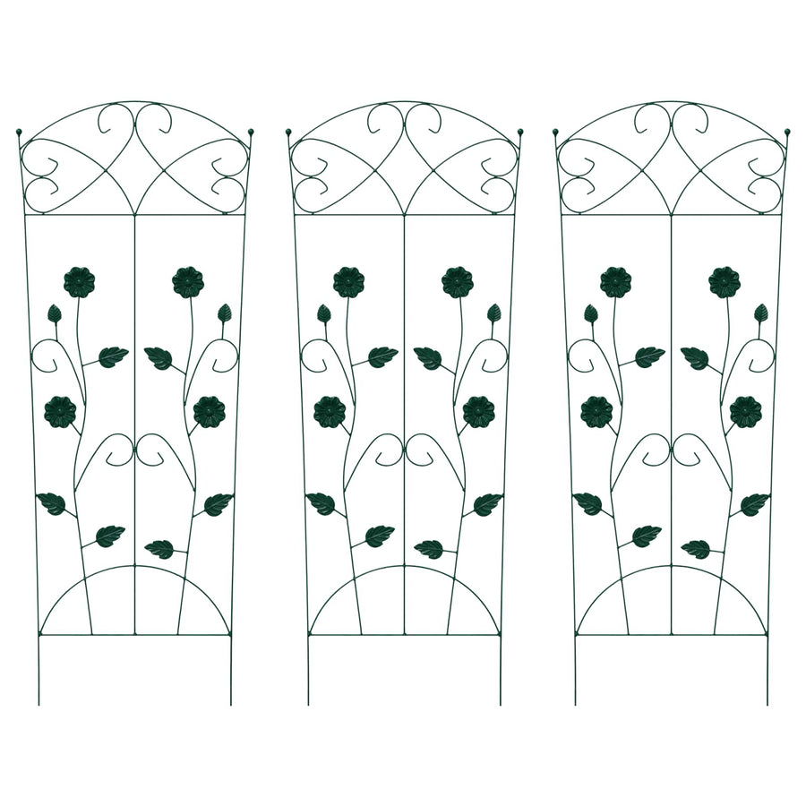Tuinhek Latwerk 3 pcs Groen 112 x 40 cm Staal