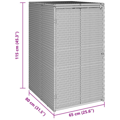 Afvalbak Box Zwart 65 x 80 x 115 cm Polyetheen