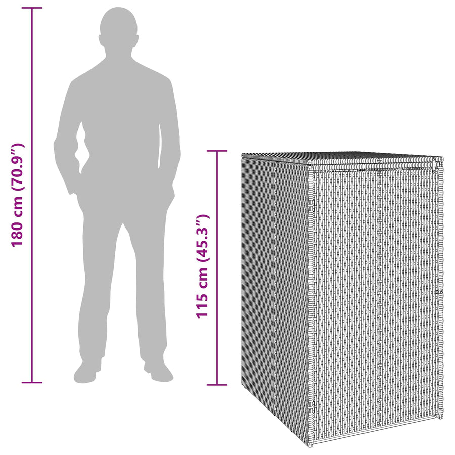 Afvalbak Box Grijs 65 x 80 x 115 cm Polyetheen