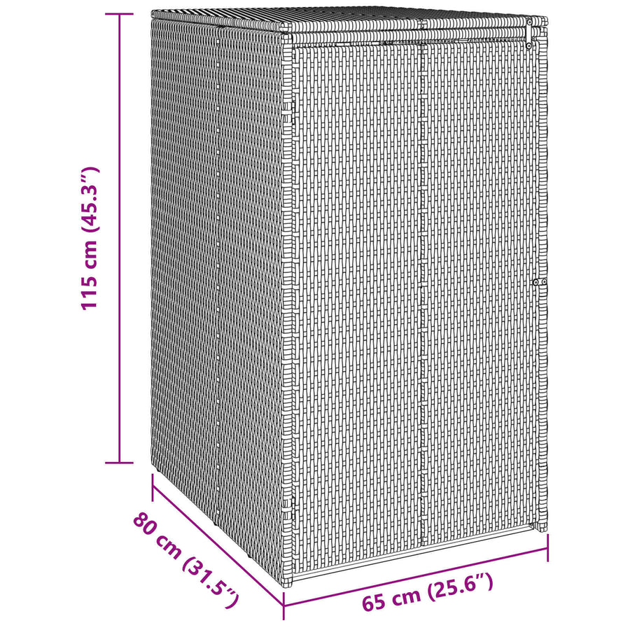 Afvalbak Box Grijs 65 x 80 x 115 cm Polyetheen
