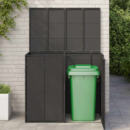 Afvalbak Box 2 pcs Zwart 65 x 80 x 115 cm Polyetheen